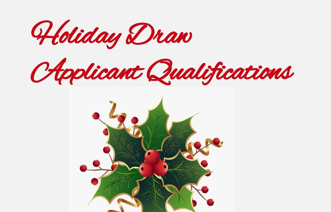 Holiday Draw Applicant Qualifications